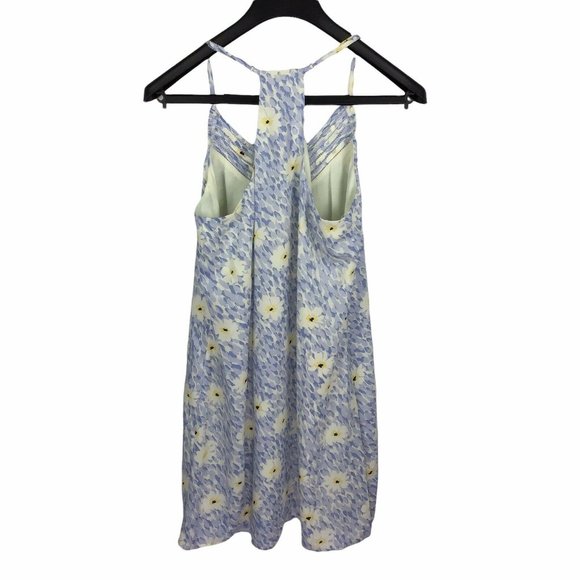 Socialite Racerback Mini Dress V-neck Blue Floral Lightweight Women’s Medium M - Picture 5 of 7